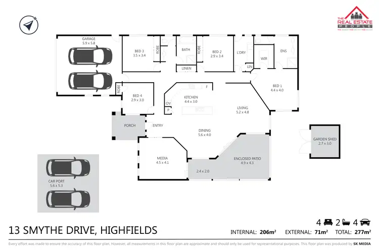 Floorplan of Homely house listing, 13 Smythe Drive, Highfields QLD 4352