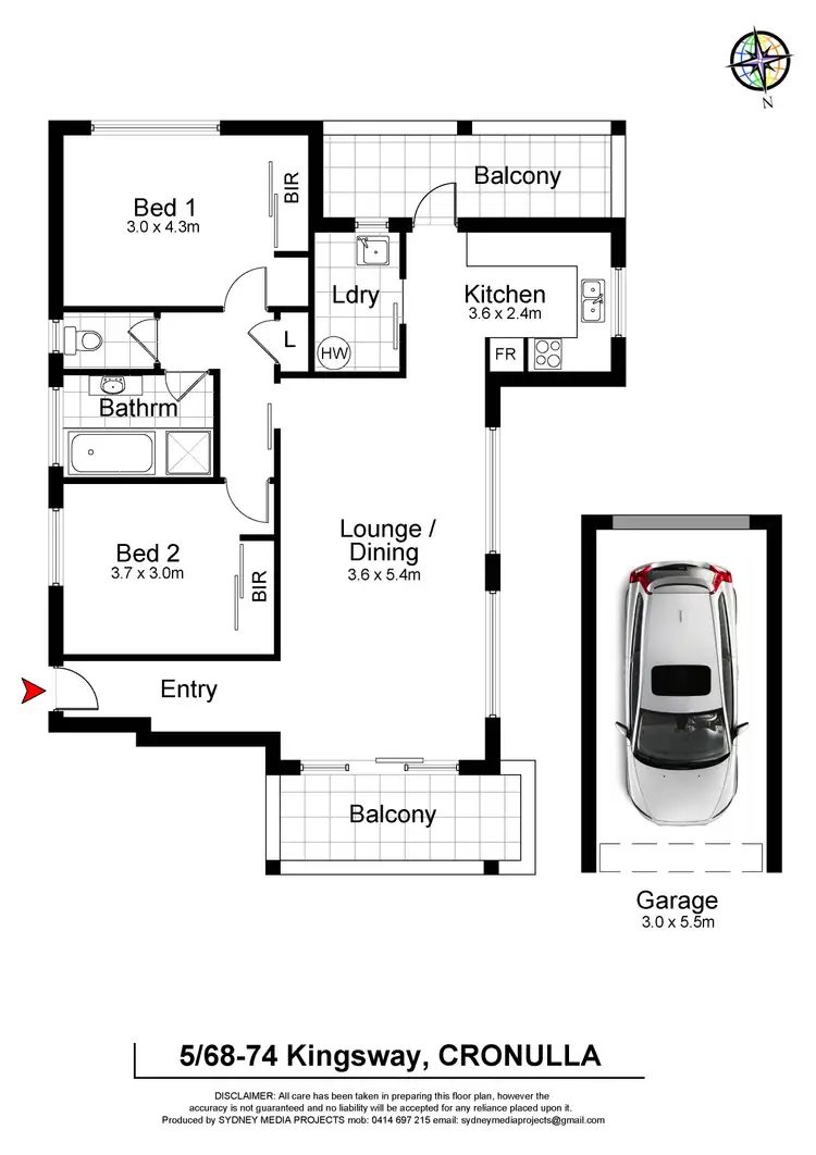 Floorplan of Homely unit listing, 5/68-74 Kingsway, Cronulla NSW 2230