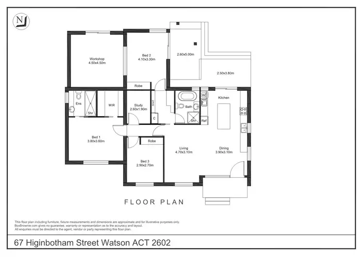 Floorplan of Homely house listing, 67 Higinbotham Street, Watson ACT 2602