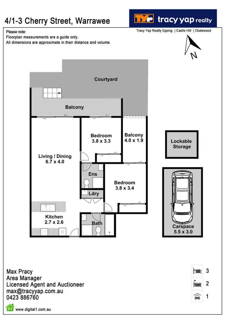 Floorplan of Homely apartment listing, 4/1-3 Cherry Street, Warrawee NSW 2074