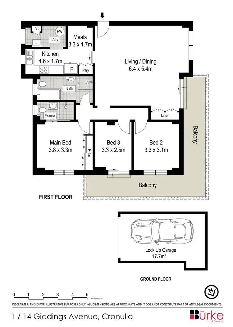Floorplan of Homely apartment listing, 1/14-16 Giddings Avenue, Cronulla NSW 2230