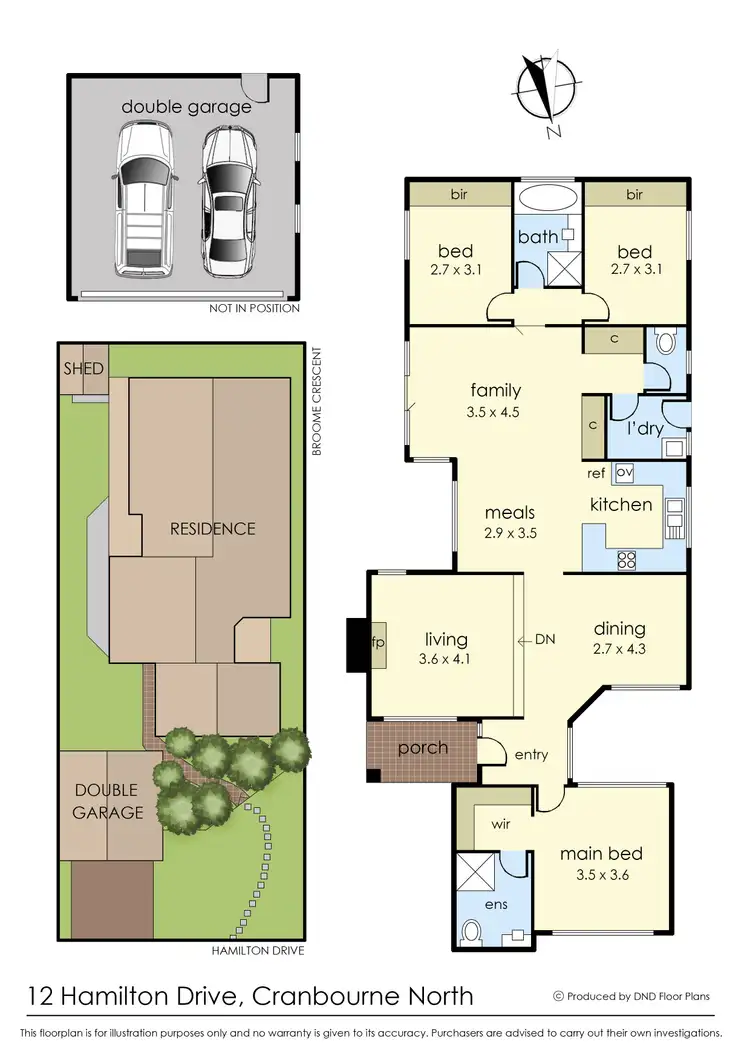 Floorplan of Homely house listing, 12 Hamilton Drive, Cranbourne North VIC 3977