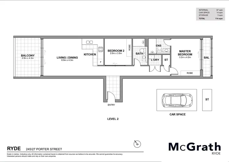 Floorplan of Homely apartment listing, 245/27 Porter Street, Ryde NSW 2112