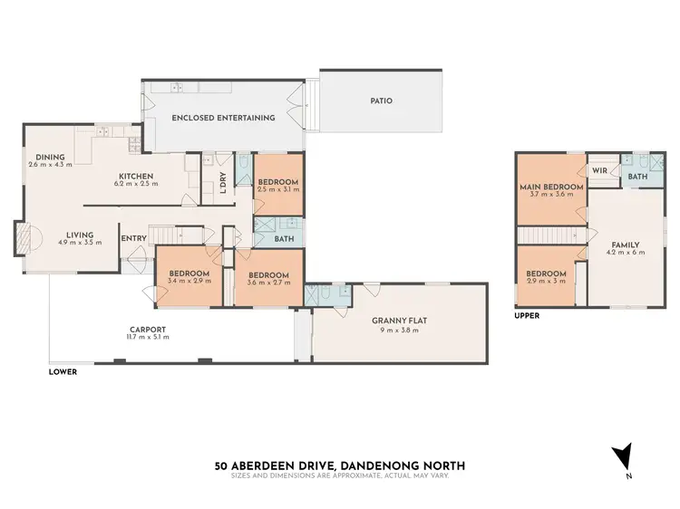 Floorplan of Homely house listing, 50 Aberdeen Drive, Dandenong North VIC 3175