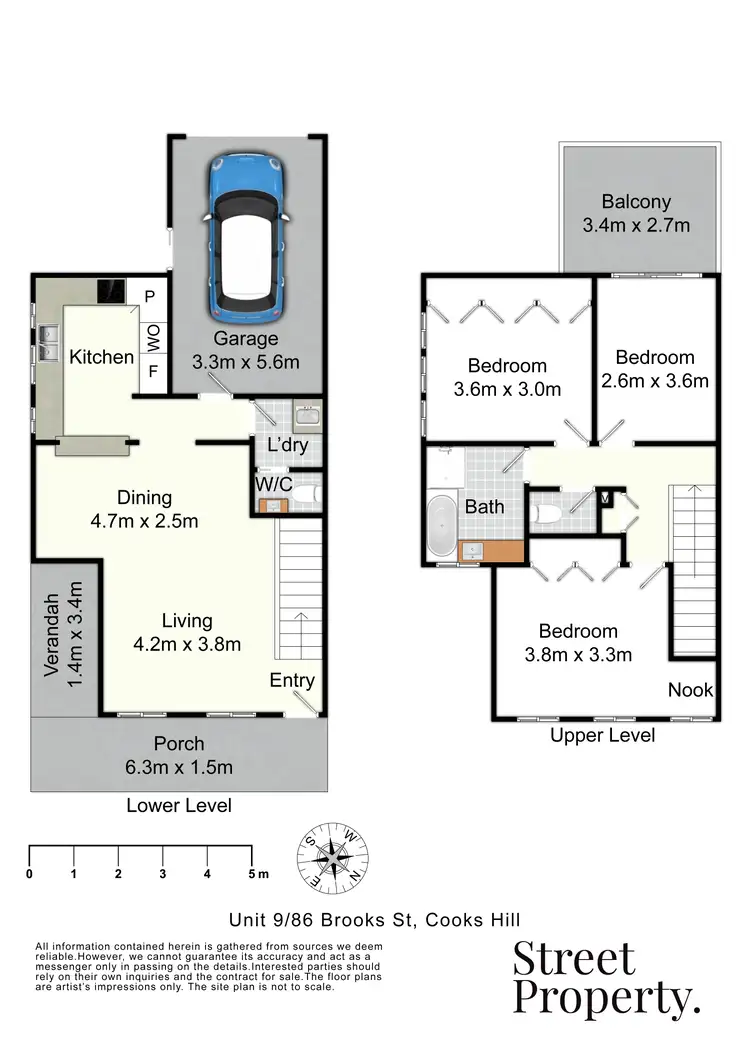 Floorplan of Homely townhouse listing, 9/86 Brooks Street, Cooks Hill NSW 2300