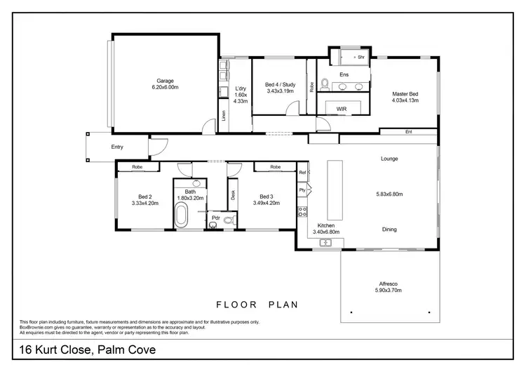 Floorplan of Homely house listing, 16 Kurt Close, Palm Cove QLD 4879