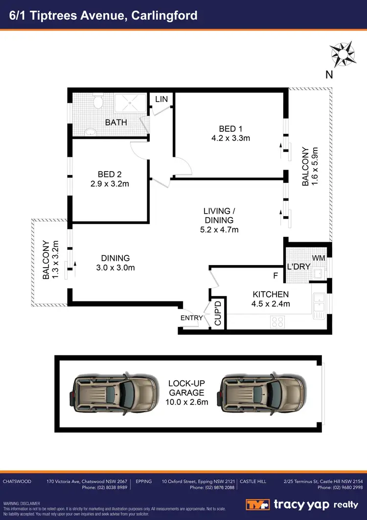Floorplan of Homely unit listing, 6/1 Tiptrees Avenue, Carlingford NSW 2118