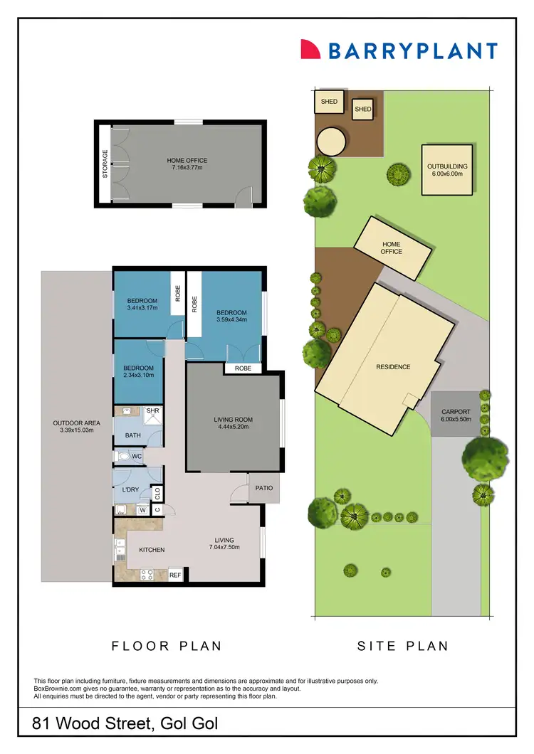 Floorplan of Homely house listing, 81 Wood Street, Gol Gol NSW 2738