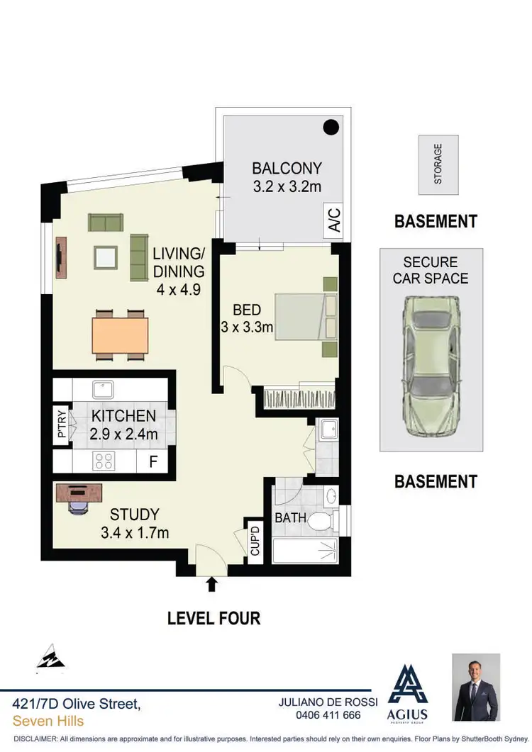 Floorplan of Homely apartment listing, 421/7D Olive Street, Seven Hills NSW 2147