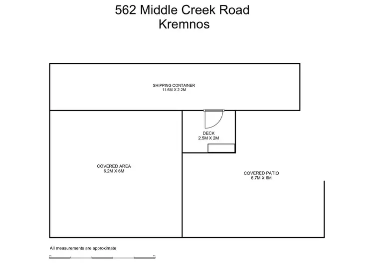 Floorplan of Homely rural property listing, 562 Middle Creek Road, Kremnos NSW 2460