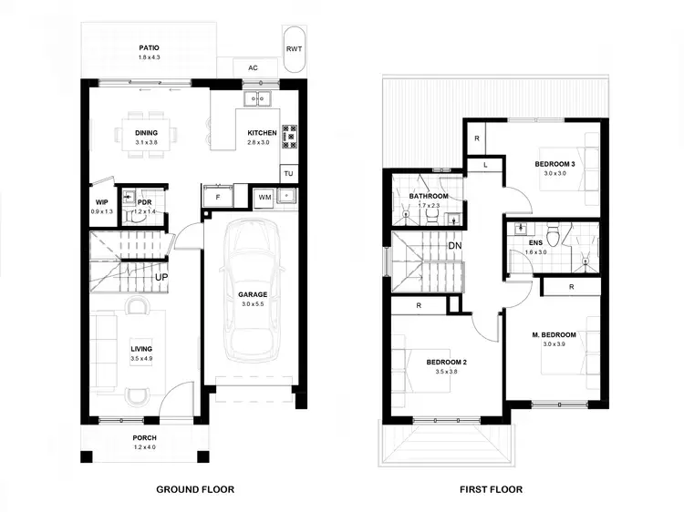 Floorplan of Homely townhouse listing, 124 Cranbourne Street, Riverstone NSW 2765