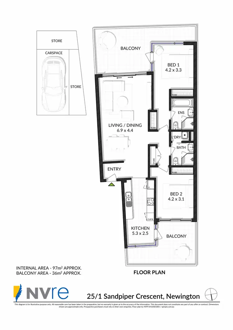 Floorplan of Homely apartment listing, 25/1 Sandpiper Crescent, Newington NSW 2127