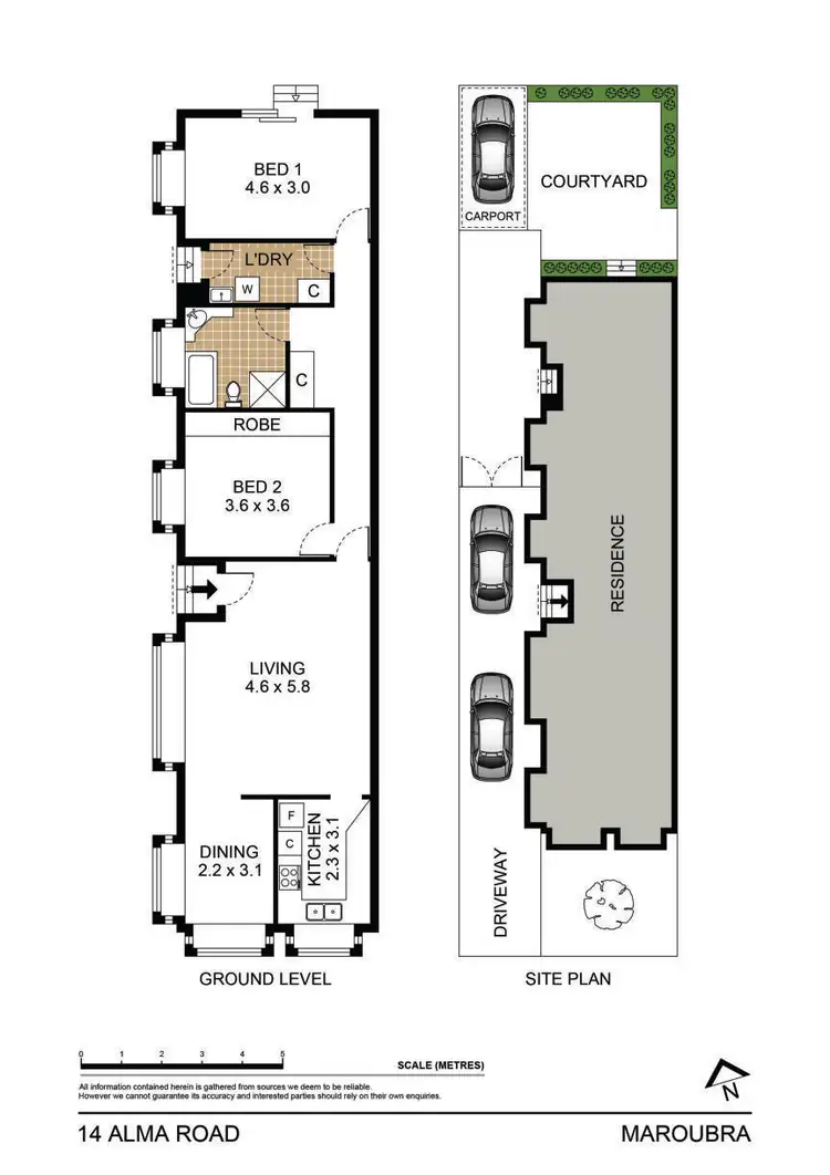 Floorplan of Homely semi-detached listing, 14 Alma Road, Maroubra NSW 2035