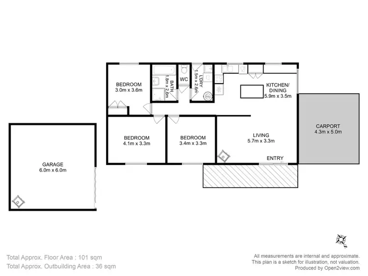 Floorplan of Homely house listing, 6 Moomere Street, Carlton TAS 7173