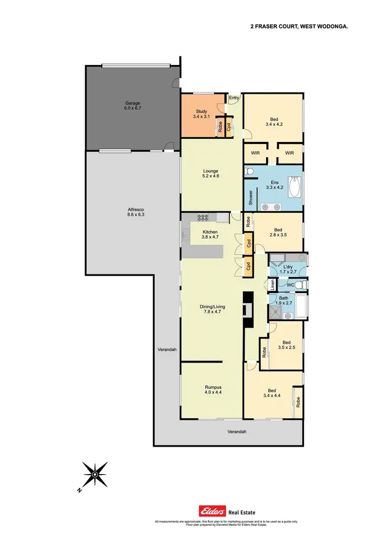 Floorplan of Homely house listing, 2 Fraser Court, Wodonga VIC 3690