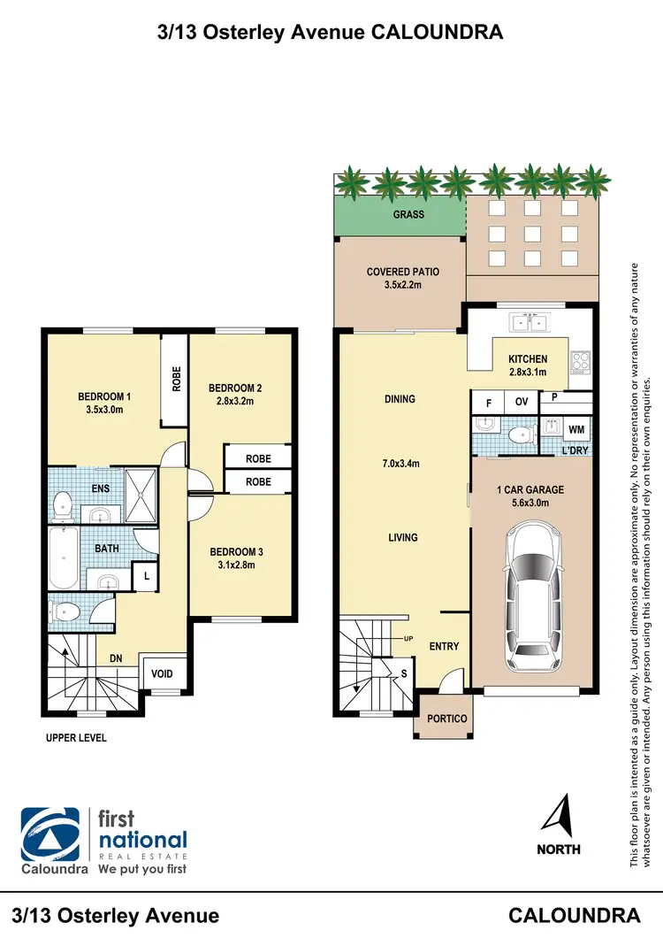 Floorplan of Homely townhouse listing, 3/13 Osterley Avenue, Caloundra QLD 4551