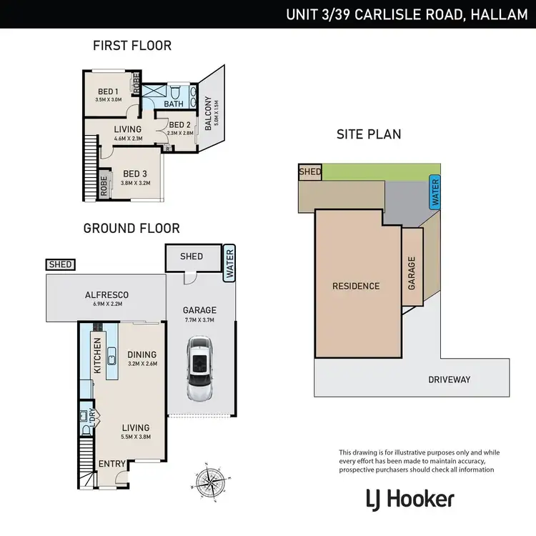 Floorplan of Homely townhouse listing, 3/39 Carlisle Road, Hallam VIC 3803
