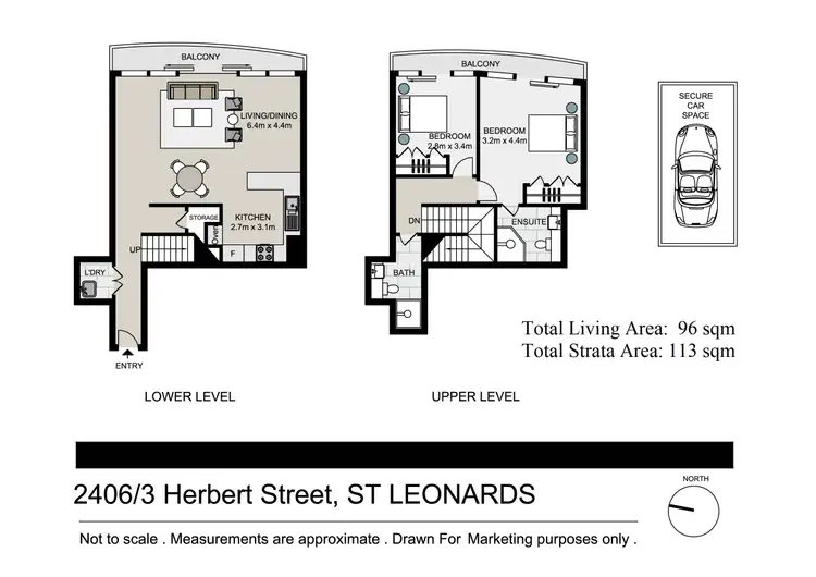 Floorplan of Homely apartment listing, 2406/3 Herbert Street, St Leonards NSW 2065
