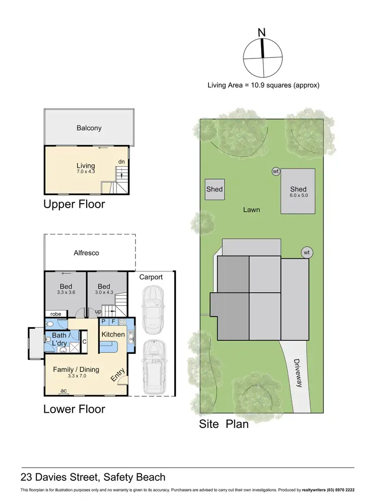 Floorplan of Homely house listing, 23 Davies Street, Safety Beach VIC 3936