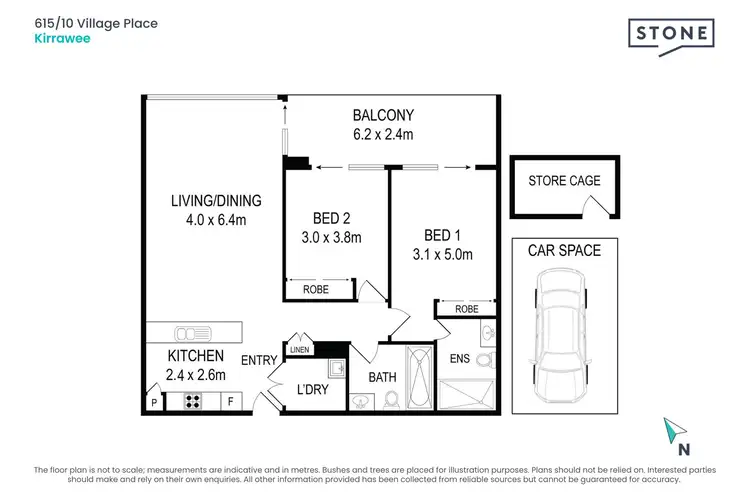 Floorplan of Homely apartment listing, 615/10 Village Place, Kirrawee NSW 2232