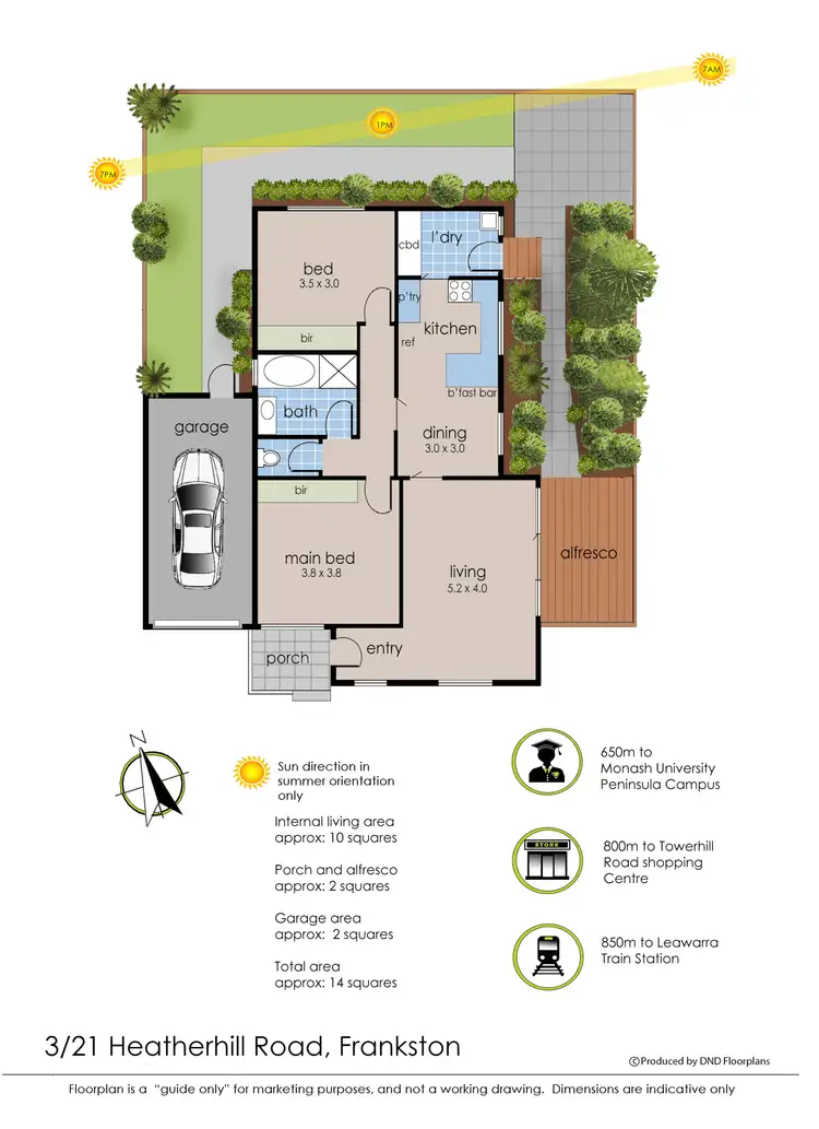 Floorplan of Homely unit listing, 3/21 Heatherhill Road, Frankston VIC 3199