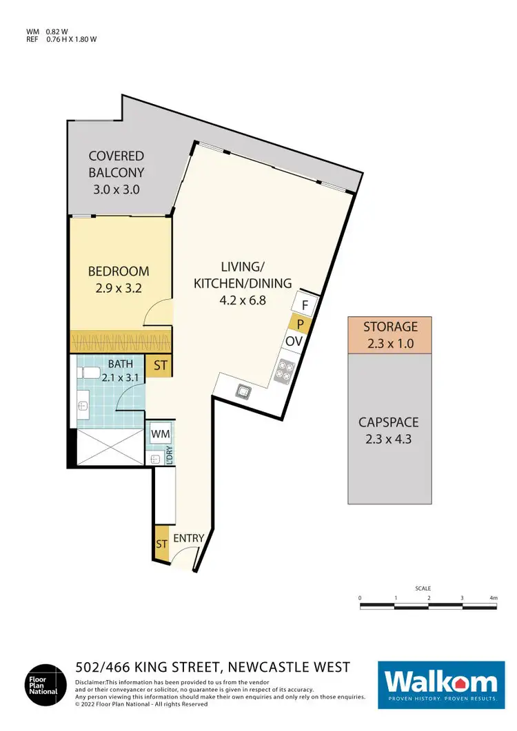 Floorplan of Homely apartment listing, 502/466 King Street, Newcastle West NSW 2302