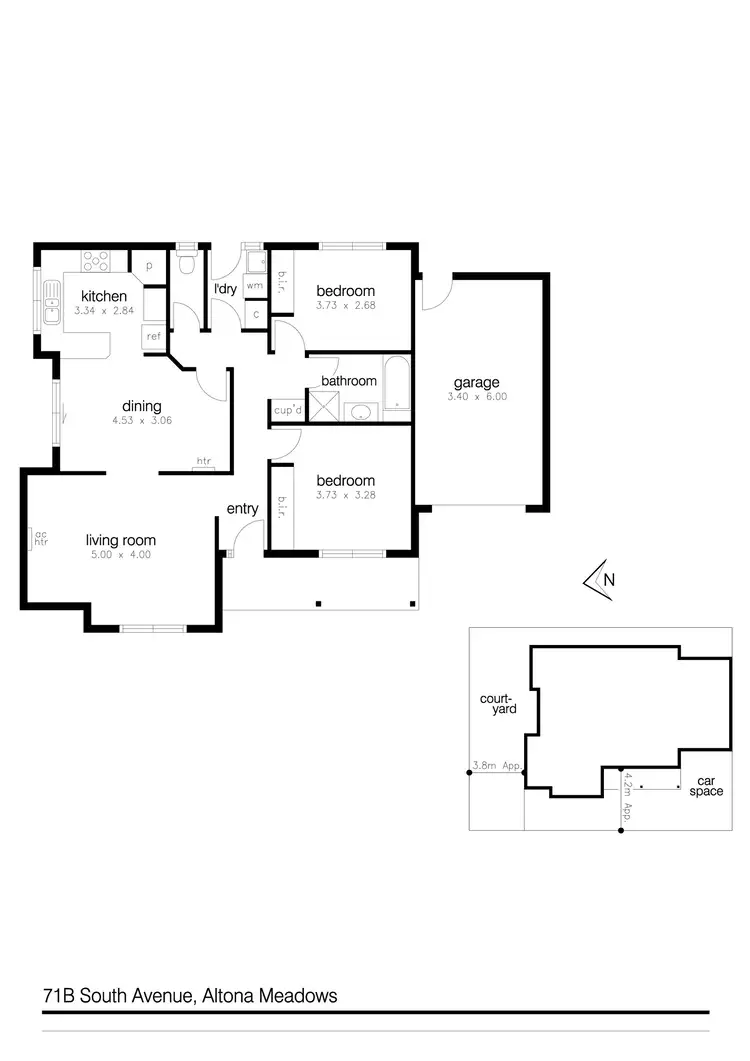 Floorplan of Homely apartment listing, 71B South Avenue, Altona Meadows VIC 3028
