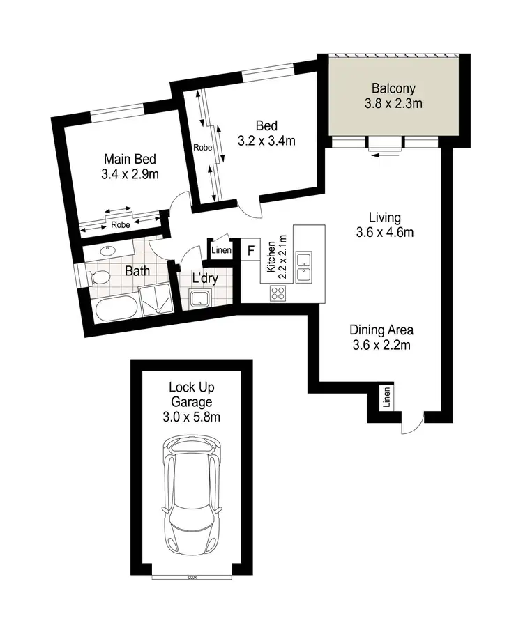 Floorplan of Homely unit listing, 22/55 Auburn Street, Sutherland NSW 2232