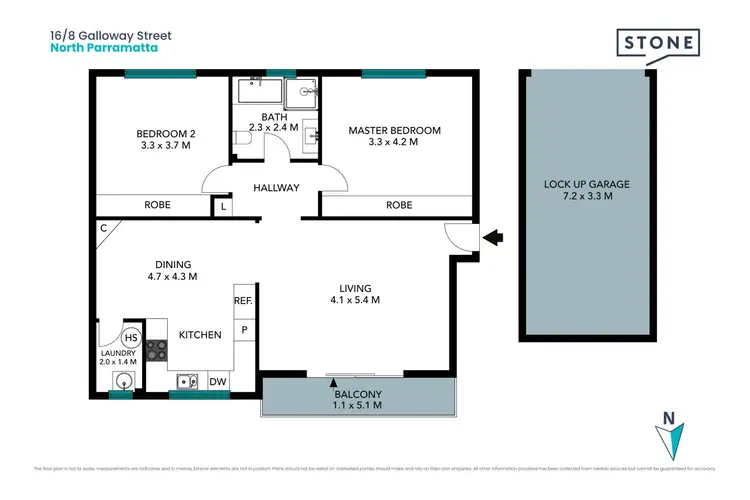 Floorplan of Homely apartment listing, 16/8 Galloway Street, North Parramatta NSW 2151