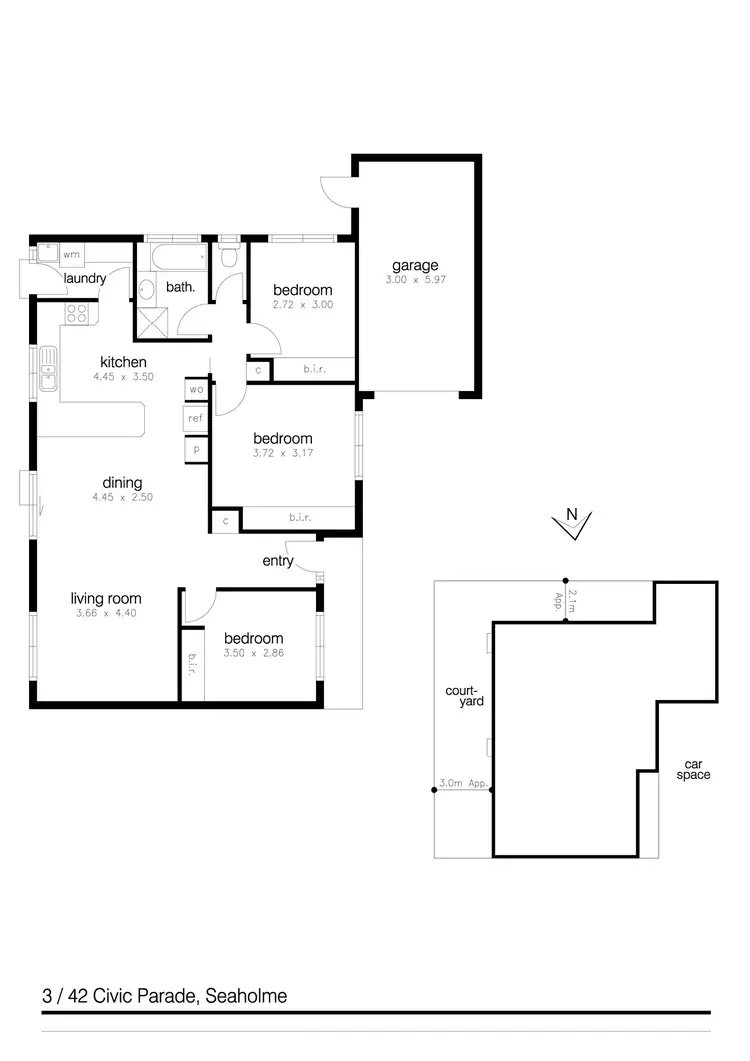Floorplan of Homely unit listing, 3/42 Civic Parade, Seaholme VIC 3018