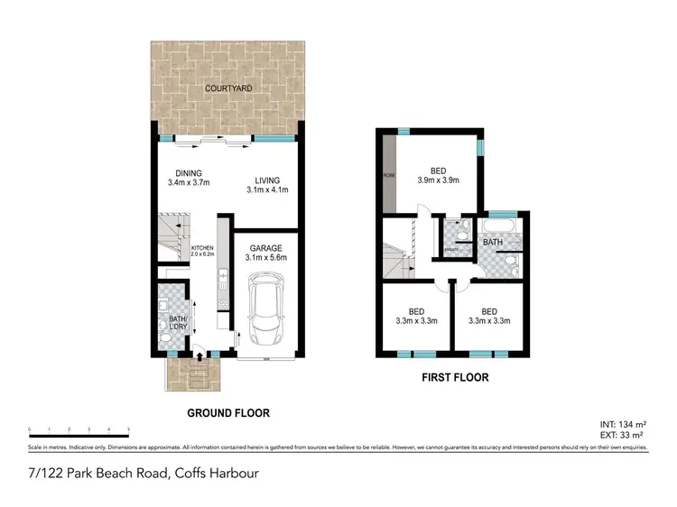 Floorplan of Homely townhouse listing, 7/122 Park Beach Road, Coffs Harbour NSW 2450
