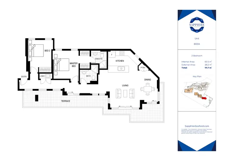 Floorplan of Homely apartment listing, Level 8/802A/79 Henry Parry Drive, Gosford NSW 2250