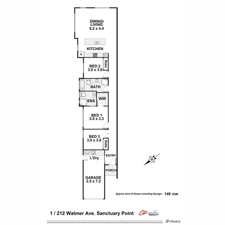 Floorplan of Homely semi-detached listing, 1/212 Walmer Avenue, Sanctuary Point NSW 2540