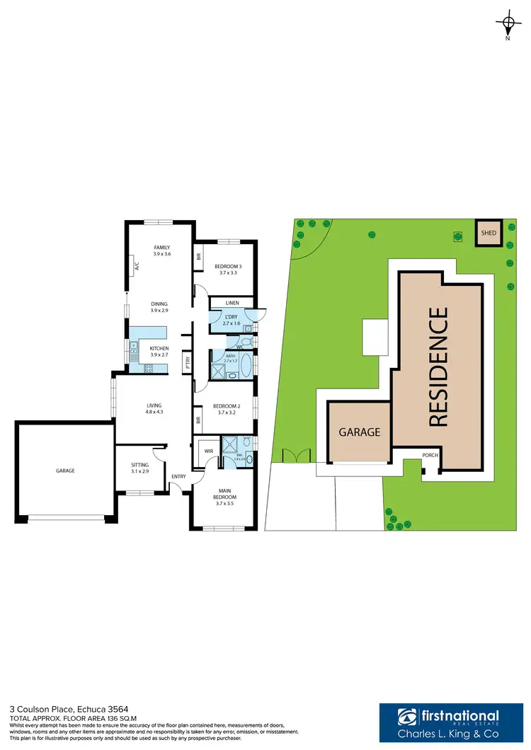 Floorplan of Homely house listing, 3 Coulson Place, Echuca VIC 3564