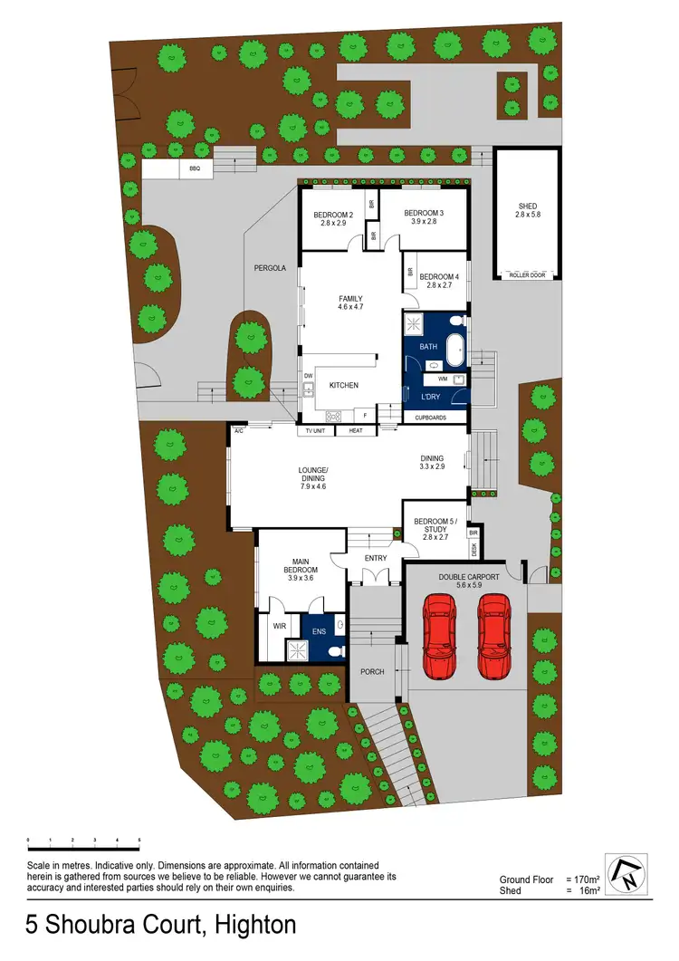 Floorplan of Homely house listing, 5 Shoubra Court, Highton VIC 3216