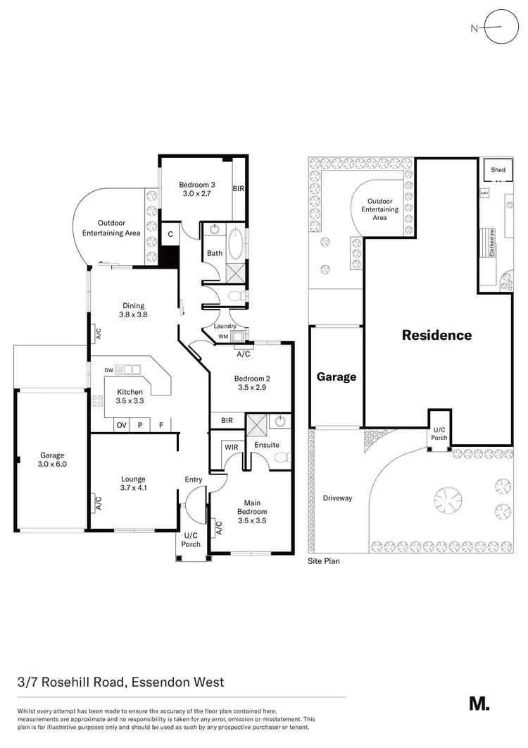 Floorplan of Homely villa listing, 3/7 Rosehill Road, Essendon West VIC 3040
