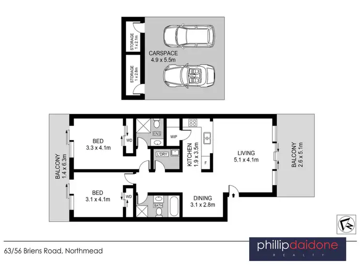 Floorplan of Homely apartment listing, 63/56 - 74 Briens Road, Northmead NSW 2152