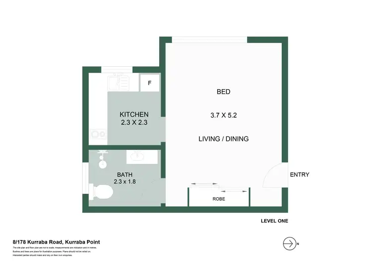 Floorplan of Homely studio listing, 8/178 Kurraba Road, Kurraba Point NSW 2089