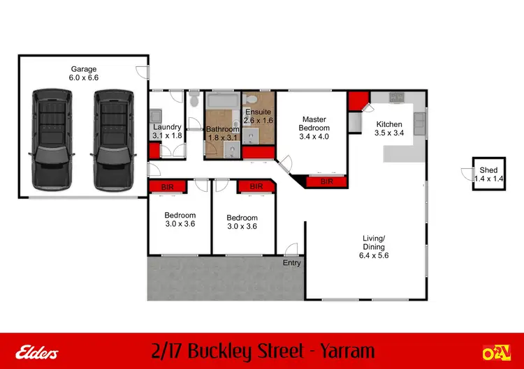 Floorplan of Homely townhouse listing, 2/17 Buckley Street, Yarram VIC 3971