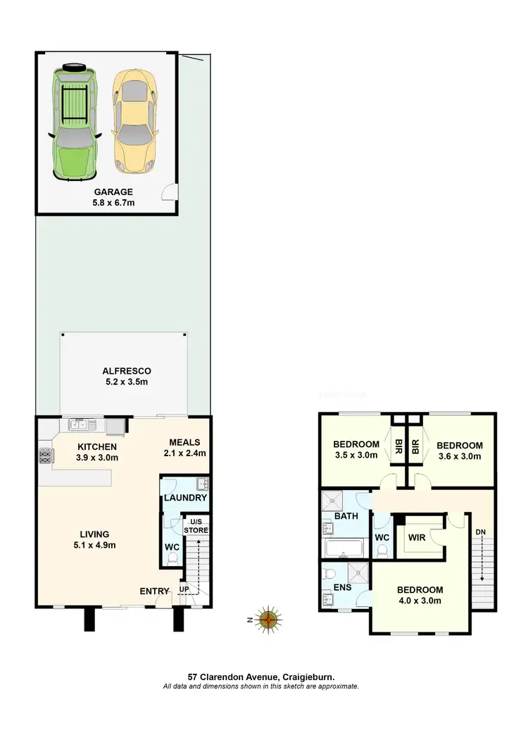 Floorplan of Homely townhouse listing, 57 Clarendon Avenue, Craigieburn VIC 3064