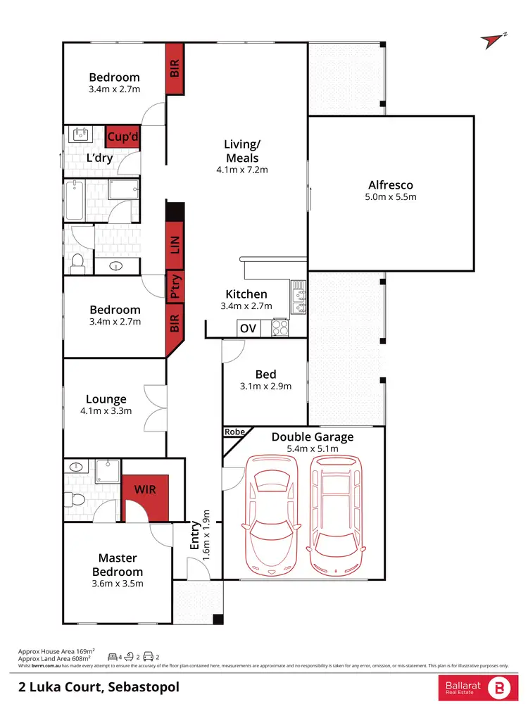 Floorplan of Homely house listing, 2 Luka Court, Sebastopol VIC 3356