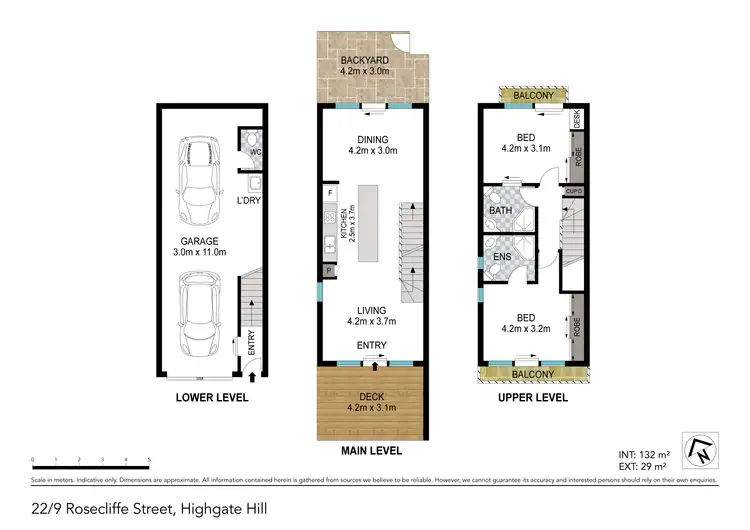Floorplan of Homely townhouse listing, 22/9 Rosecliffe Street, Highgate Hill QLD 4101
