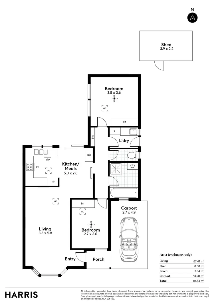 Floorplan of Homely unit listing, 1/7 Hillsea Avenue, Clearview SA 5085