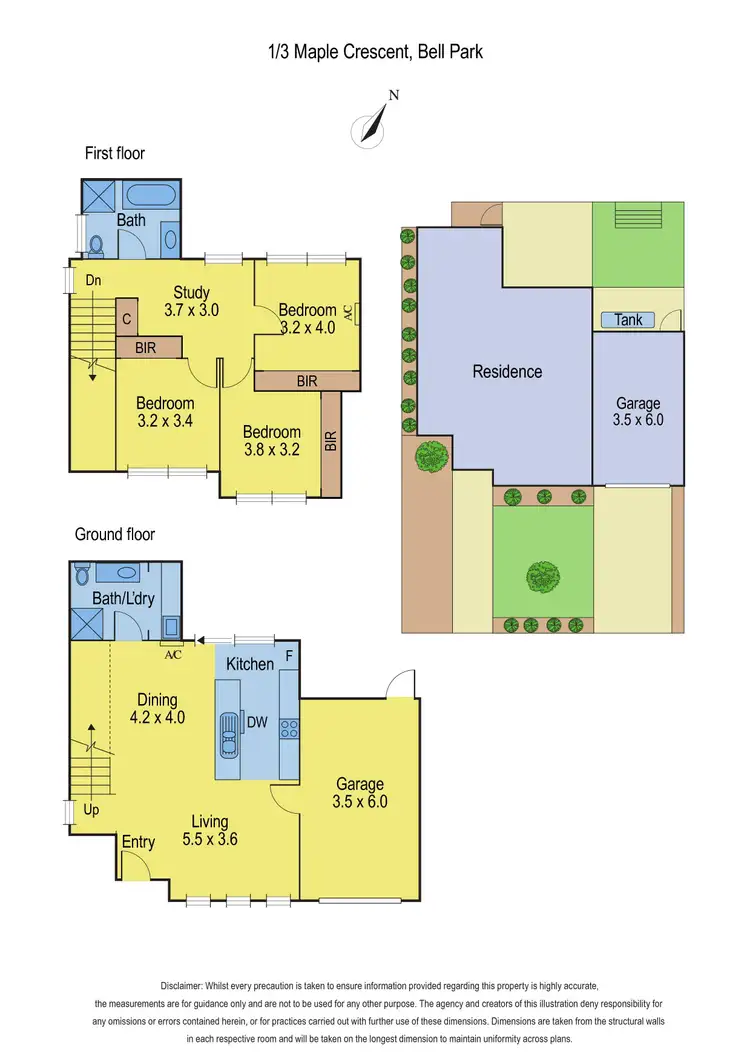 Floorplan of Homely townhouse listing, 1/3 Maple Crescent, Bell Park VIC 3215
