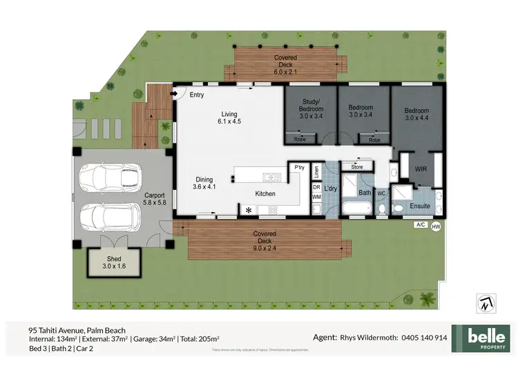 Floorplan of Homely semi-detached listing, 95 Tahiti Avenue, Palm Beach QLD 4221