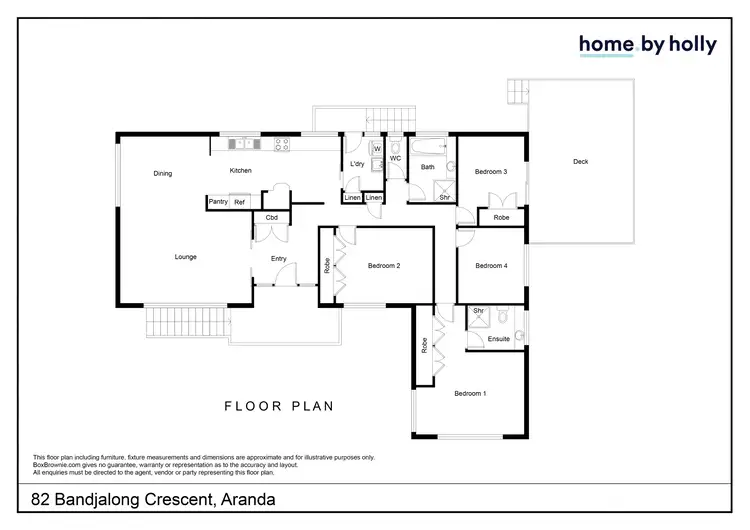 Floorplan of Homely house listing, 82 Bandjalong Crescent, Aranda ACT 2614