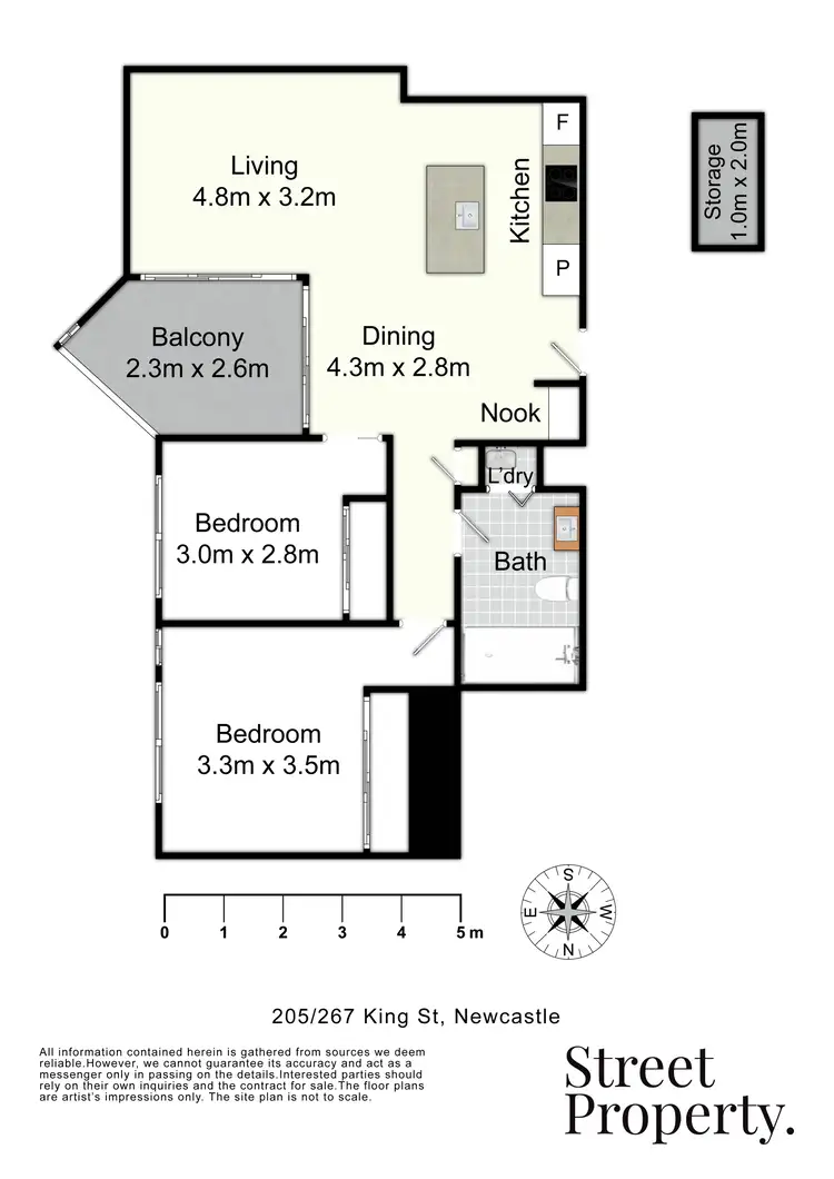 Floorplan of Homely apartment listing, 205/267 King Street, Newcastle NSW 2300