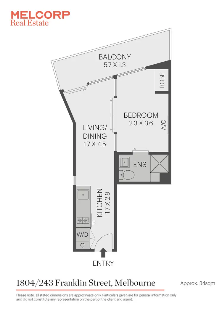 Floorplan of Homely apartment listing, 1804/243 Franklin Street, Melbourne VIC 3000
