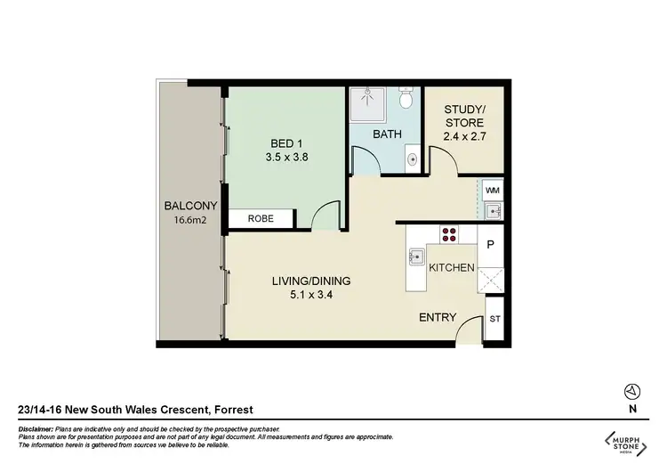 Floorplan of Homely unit listing, 23/14-16 New South Wales Crescent, Forrest ACT 2603