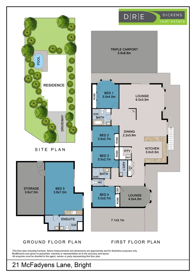 Floorplan of Homely house listing, 21 McFadyens Lane, Bright VIC 3741